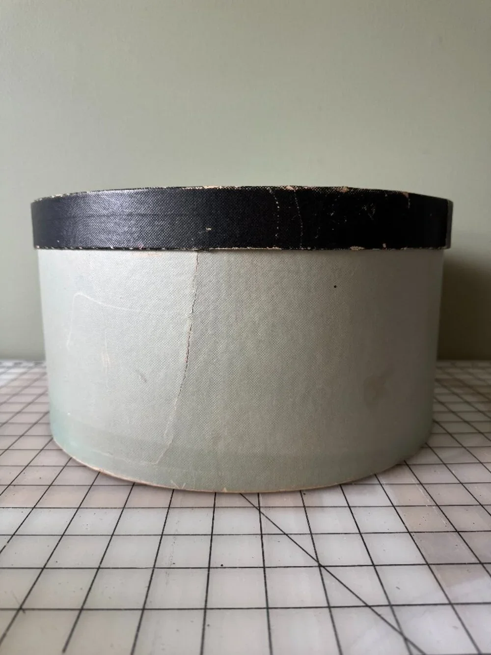 Vintage Aqua Hat Box | Retro Storage Case | Mid Century